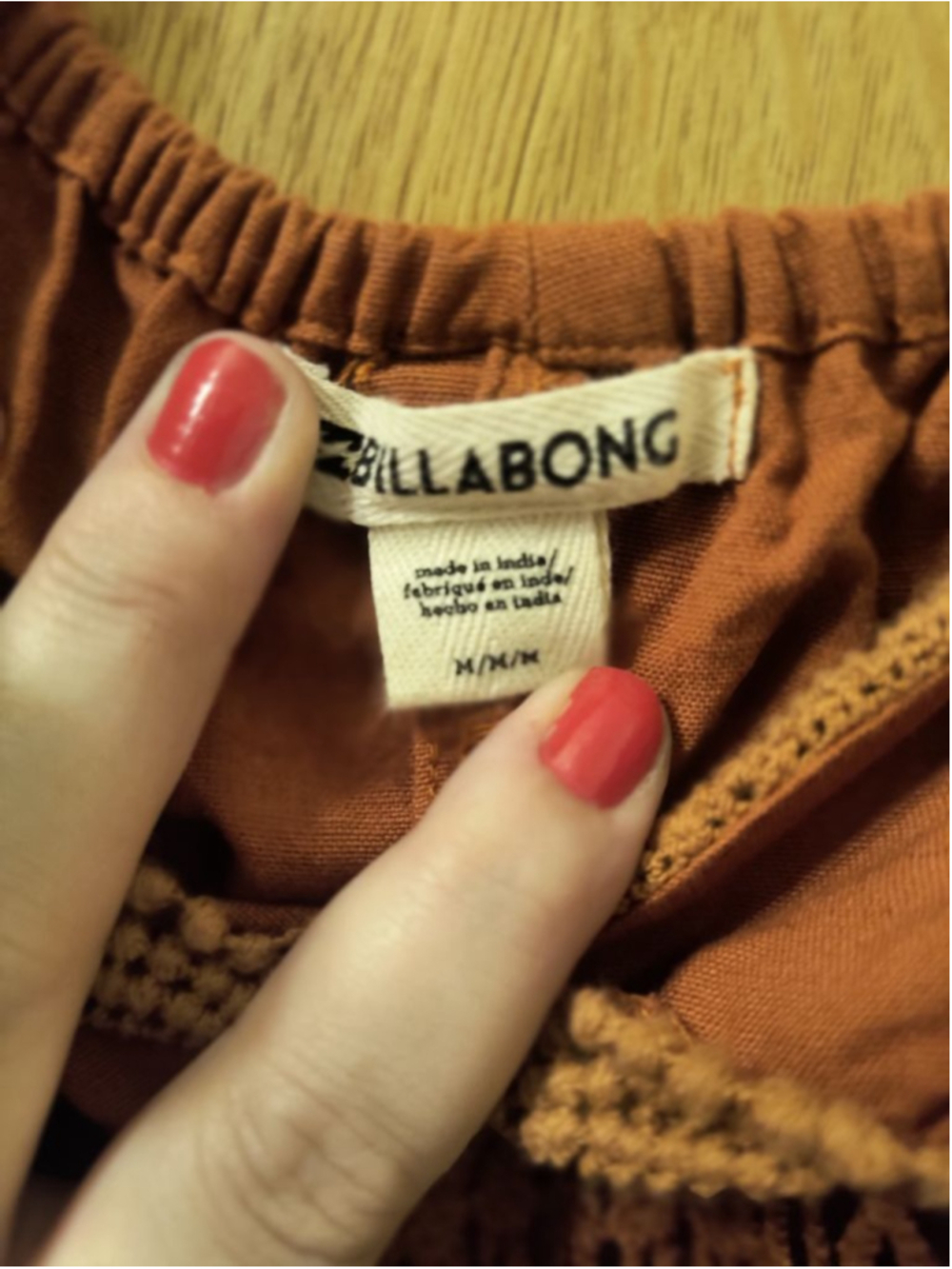 Billabong Lace & Lies Wide Leg Jumpsuit - Rust/Terracotta - Medium - Picture 5 of 9